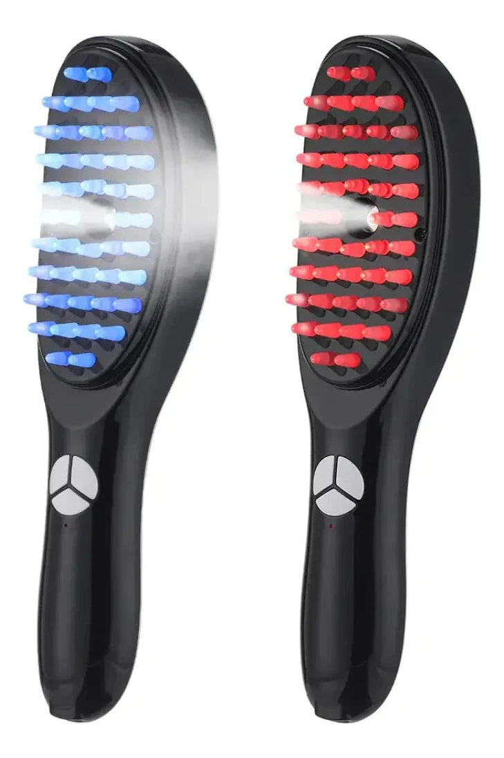 Cepillo Masajeador Capilar Eléctrico con Vapor - Estimula Crecimiento | Luz Roja y Azul | Recargable | Hombres y Mujeres | Fototerapia + Vibración 10,000rpm |