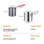 Olla freidora de 1,2L en acero inoxidable 304 alemán