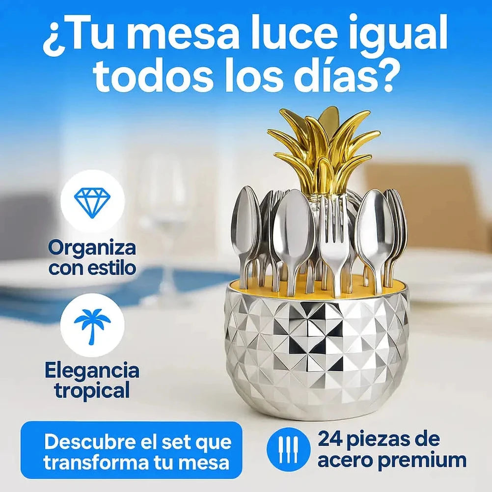 TropicalSet  24 piezas Haz que tu comedor hable por ti: moderno, vibrante y único 🟡Aprovecha el 40% DCTO solo por tiempo limitado