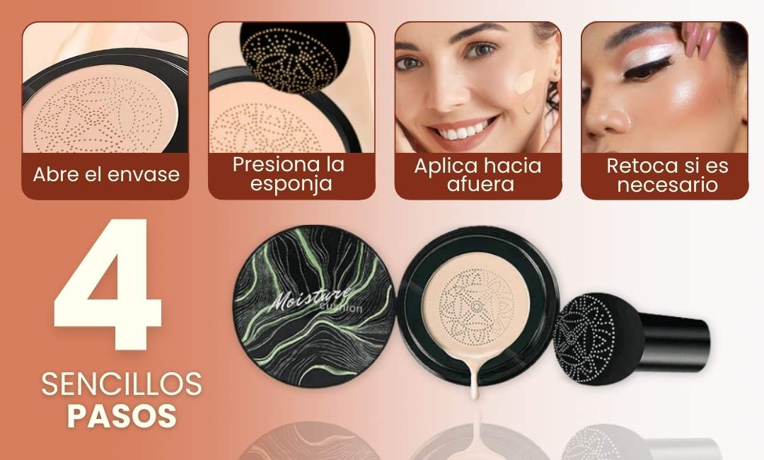 GlowCushion – Base Coreana Hidratante con Acabado Porcelana